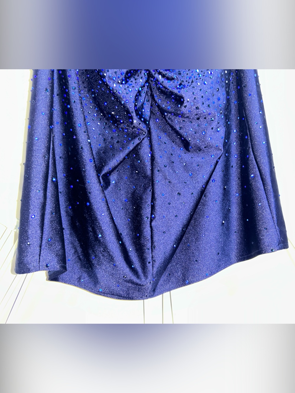 Amelia Couture Sparkly Rhinestone Bodycon Mini Dress (Style 3100S) in Navy - Picture 15 of 16